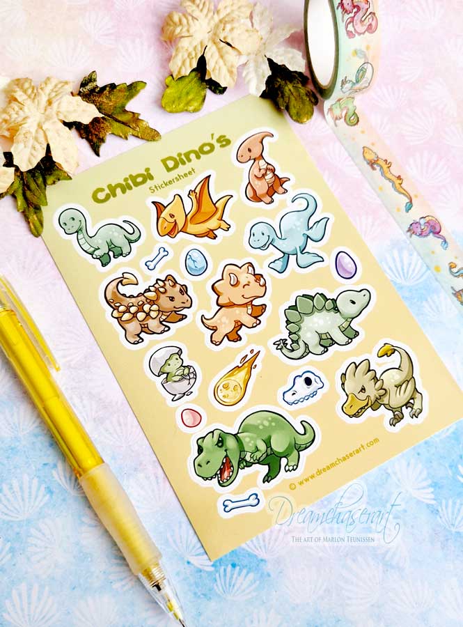Chibi Dino's Sticker sheet
