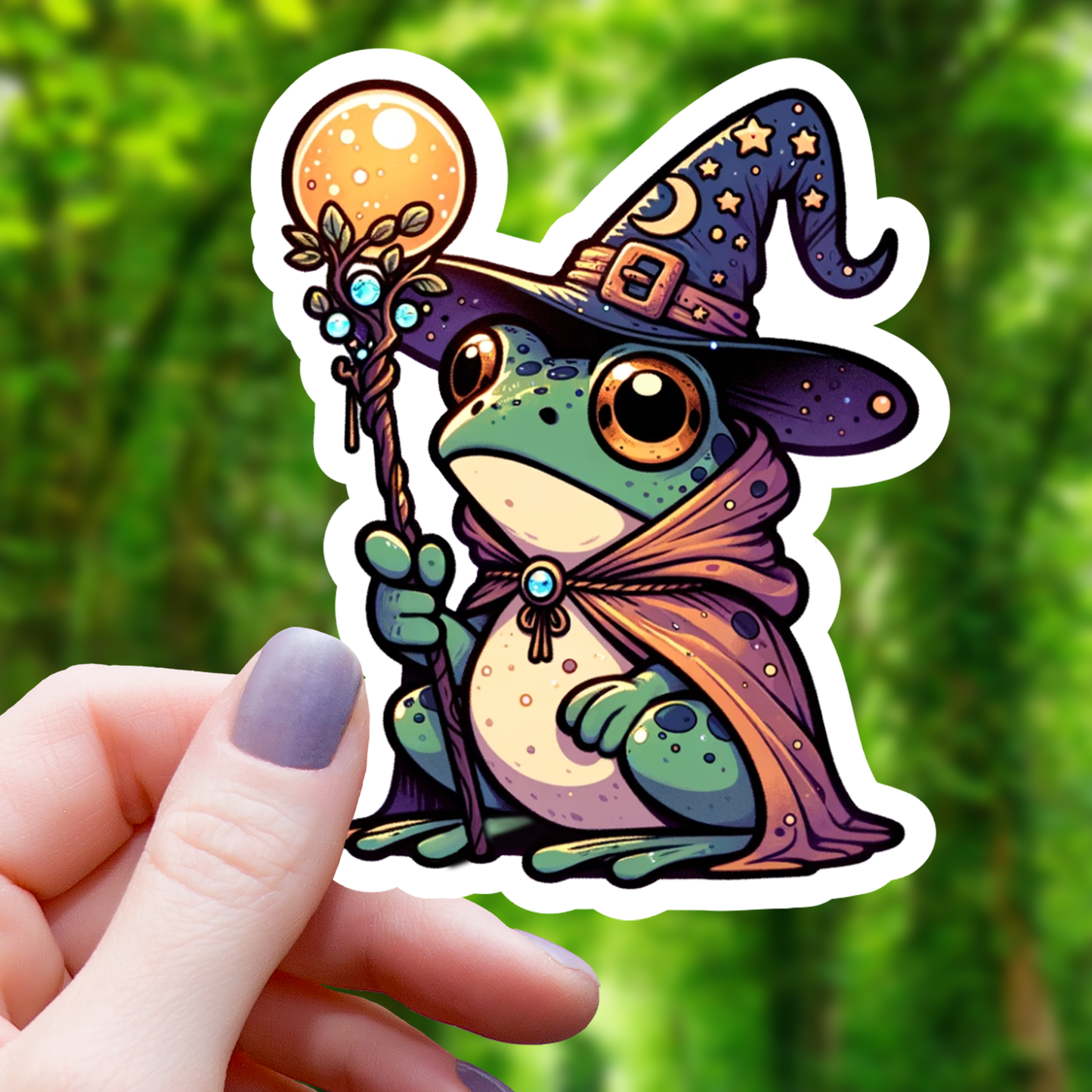 Frog Wizard With Hat Sticker