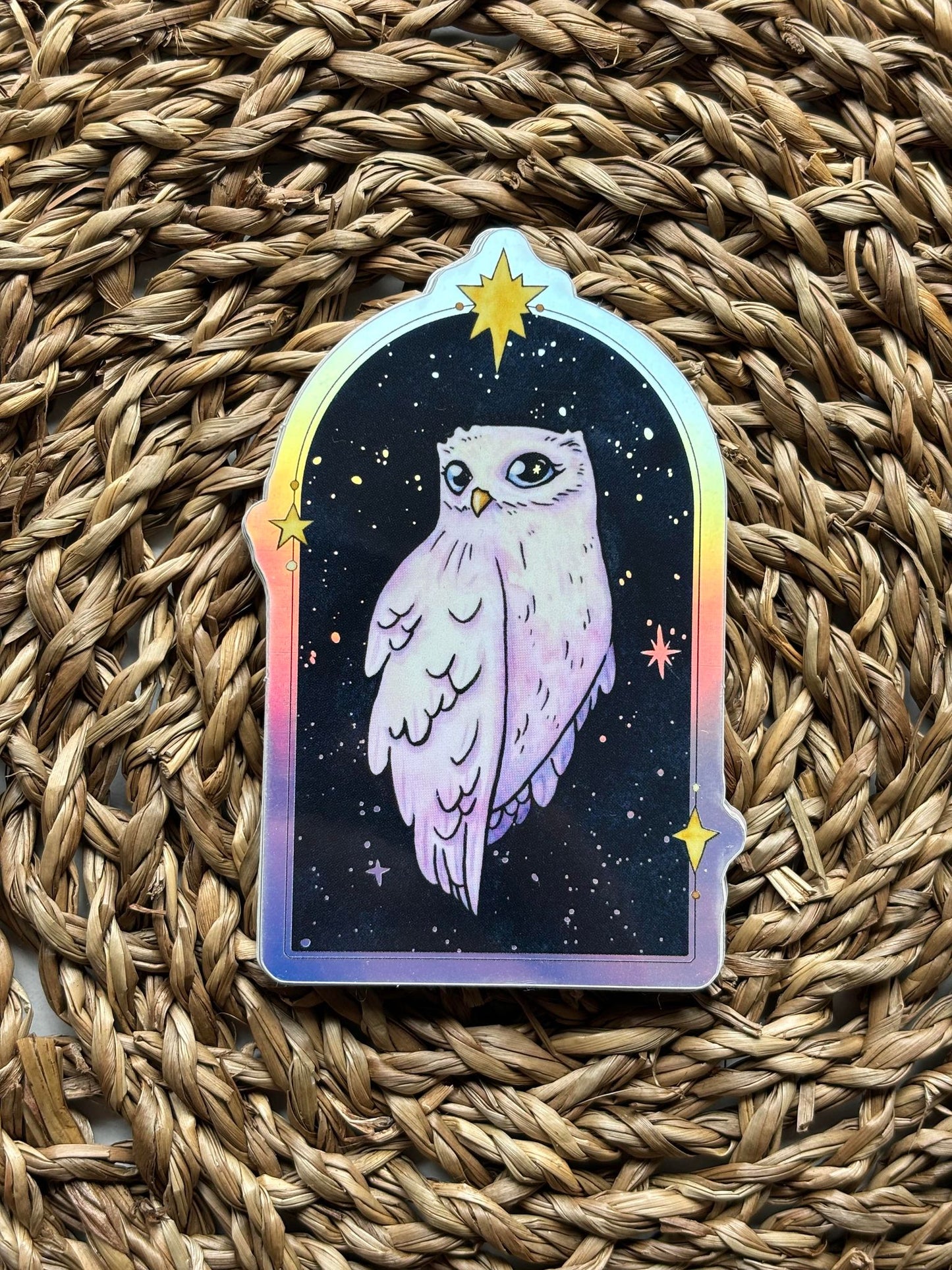Holographic Owl Sticker - Ellen Wilberg