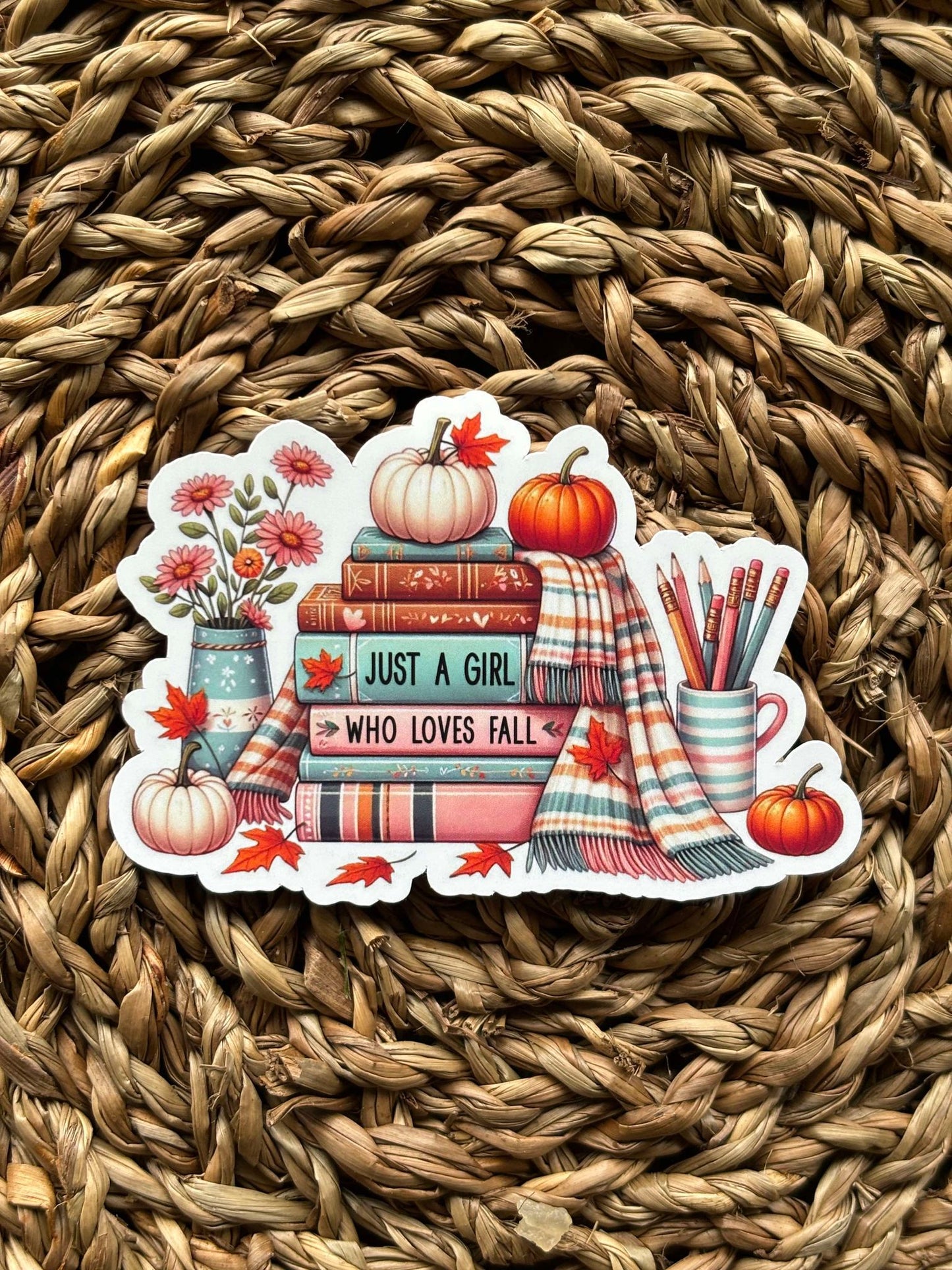 Just A Girl Who Loves Fall Klistremerke