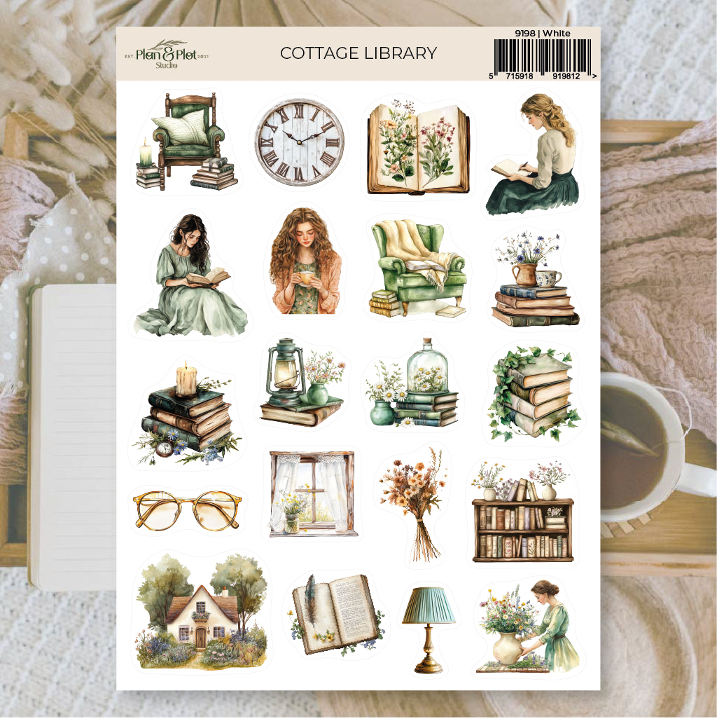 Cottage library Sticker Sheet