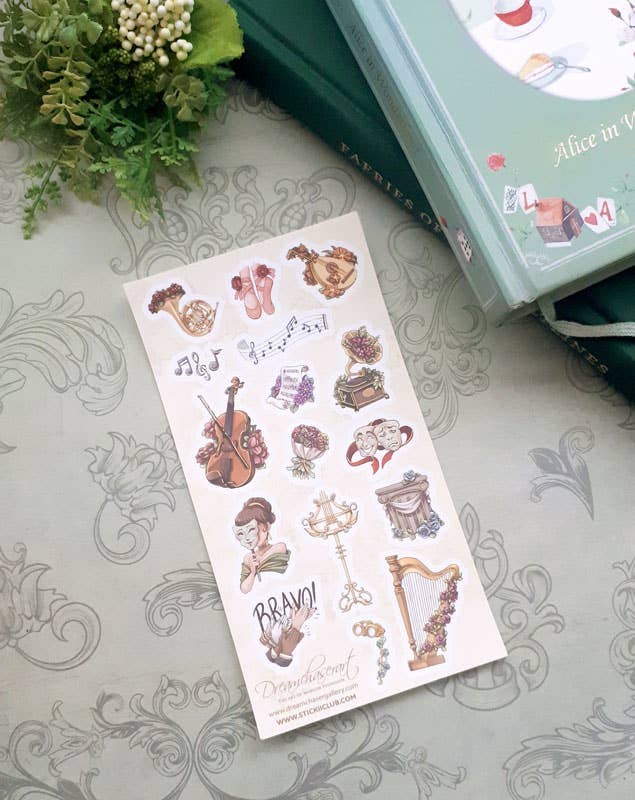 Classical theatre and music Planner Sticker sheet