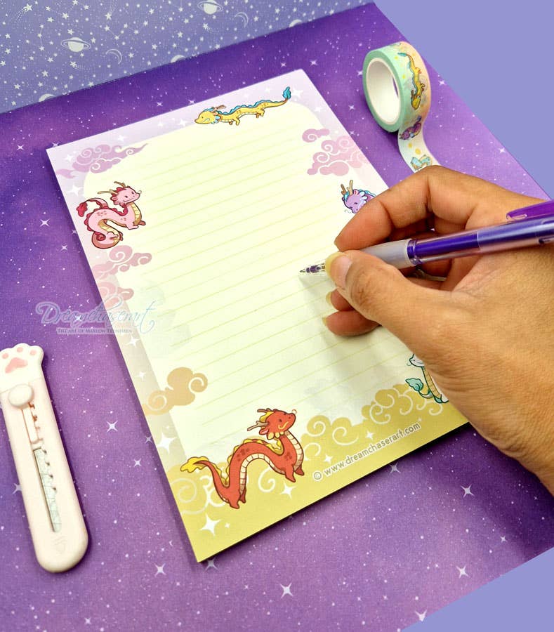 Dragon Buddies med trykk på begge sider - A5 notatblokk