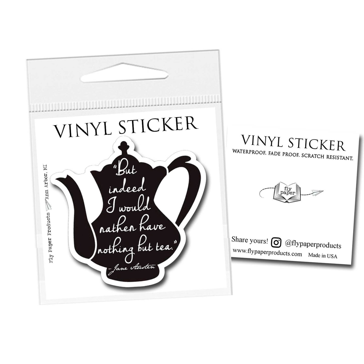 Jane Austen - Nothing but tea - Vinyl Sticker