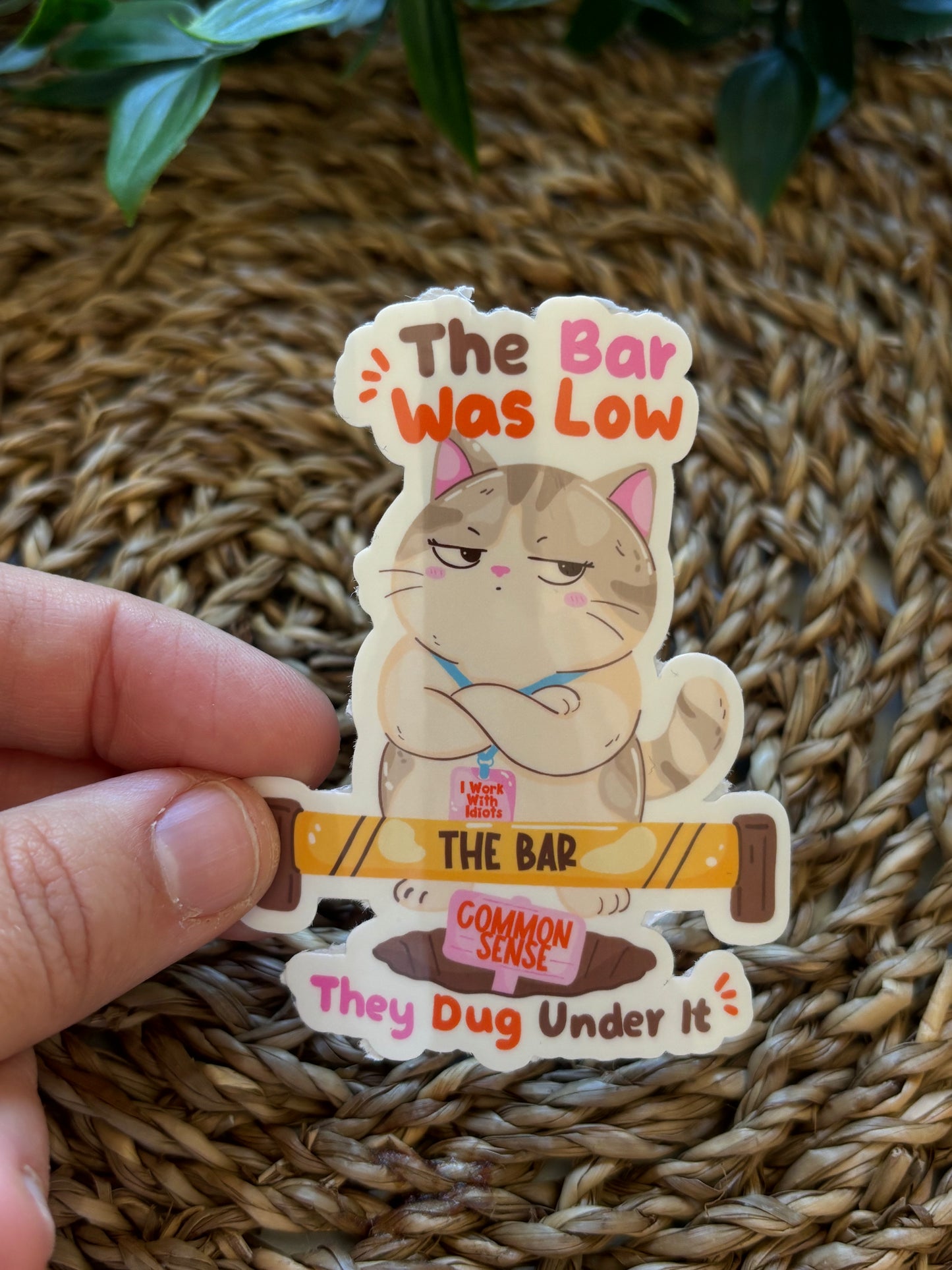 The bar was low sticker