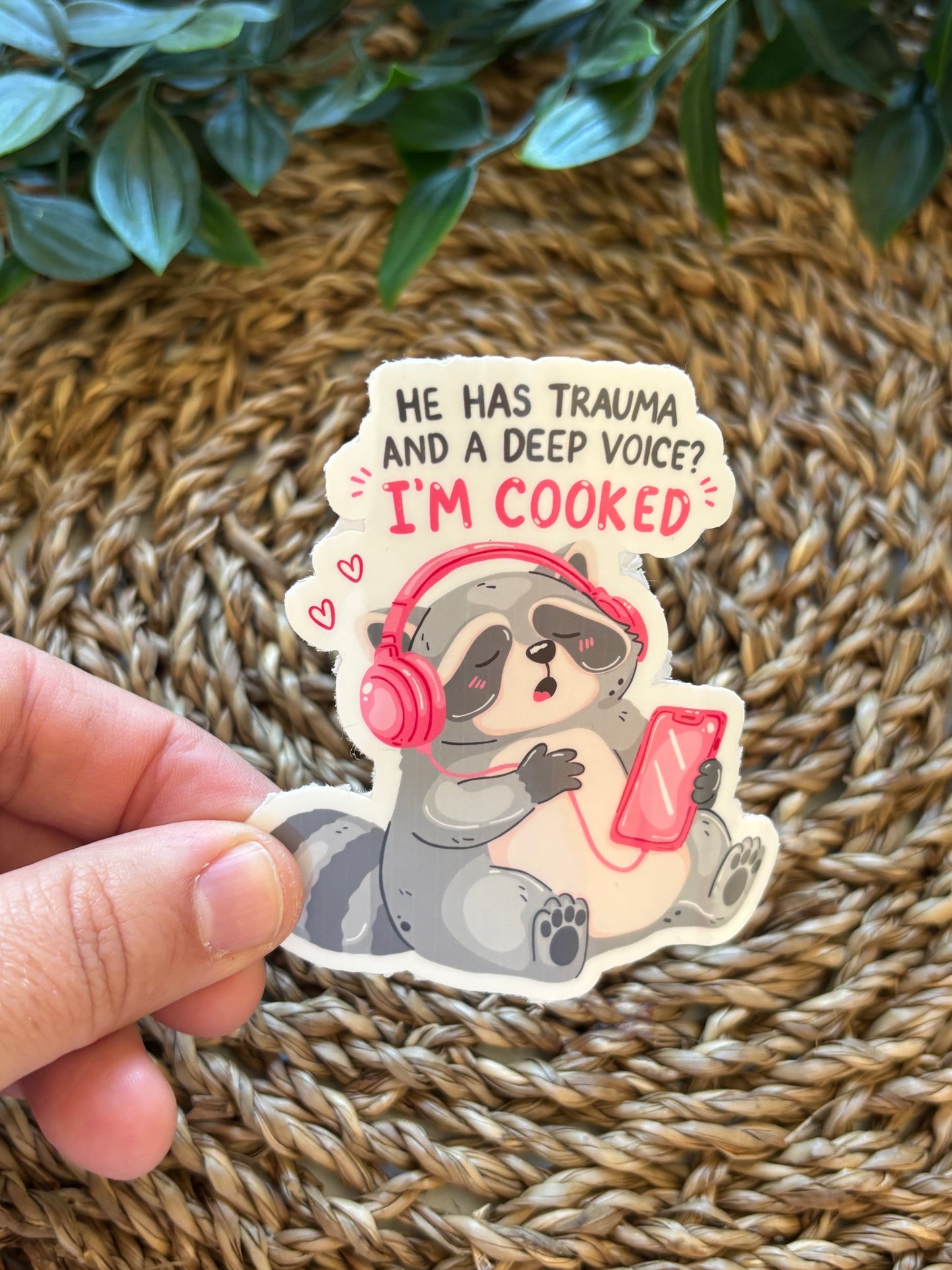 Trauma and a deep voice Sticker