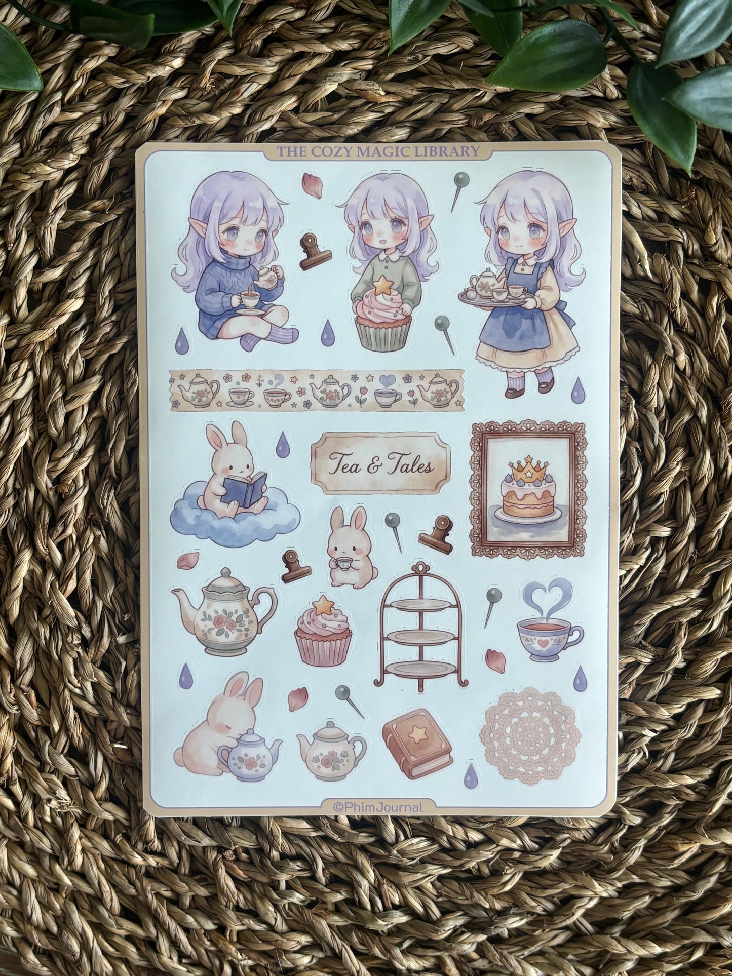 The cozy Magic Library #7 Sticker Sheet