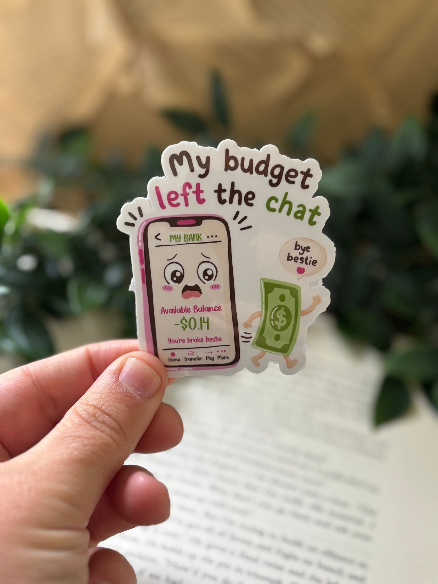 My left budget left the chat sticker