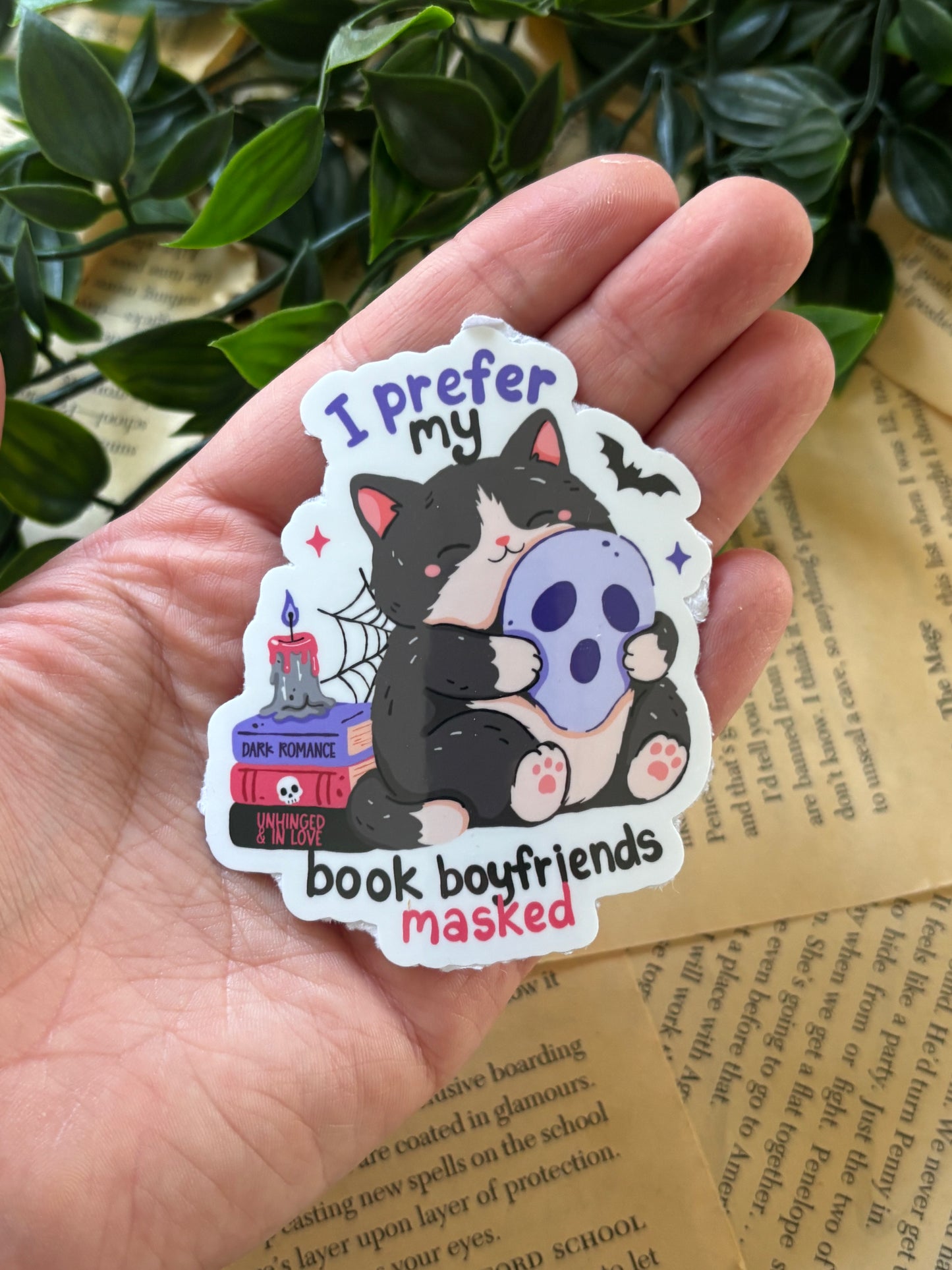 I prefer my book boyfriends masked sticker