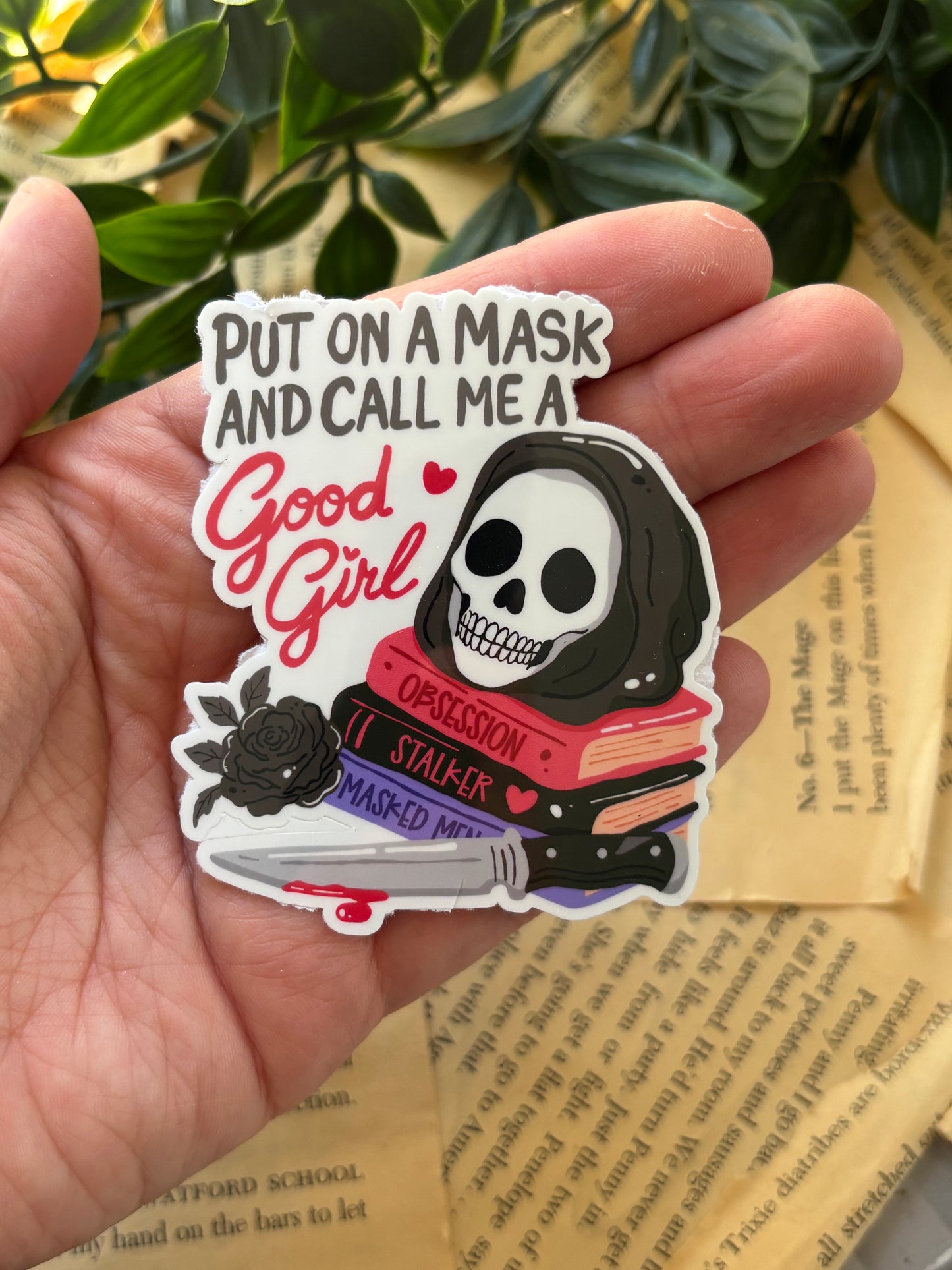 Put on a mask sticker