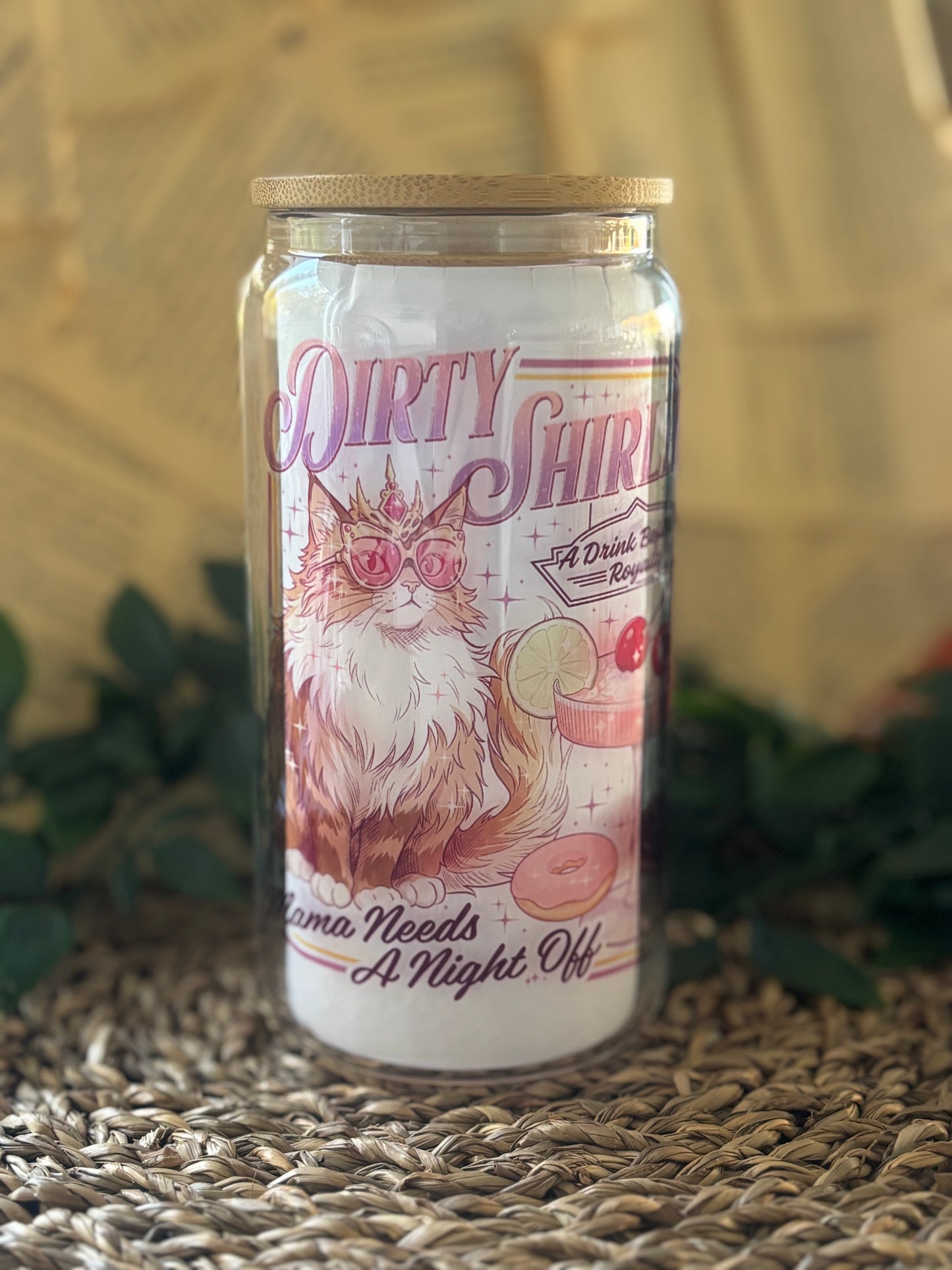 Dirty Shirley Drikkeglass med sugerør