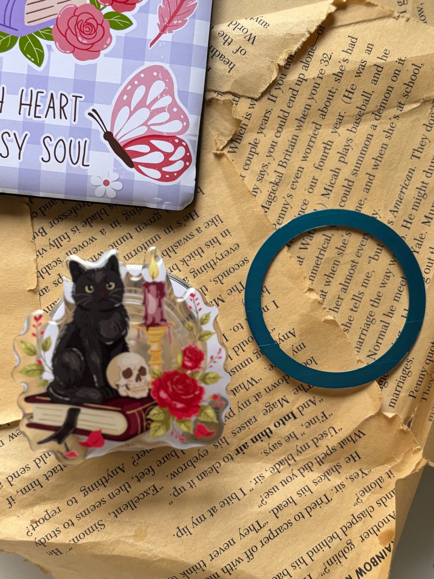 Gothic Cat Magnetisk Kindle Grip