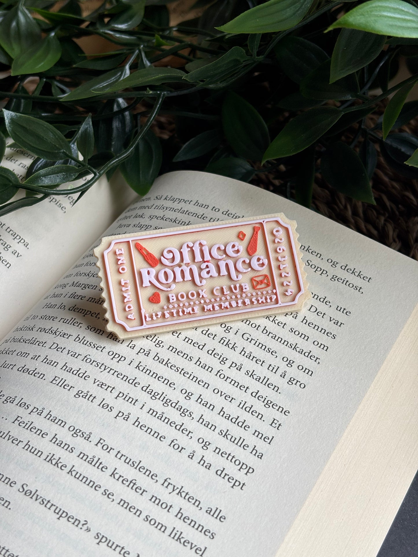 Office Romance Ticket Pin