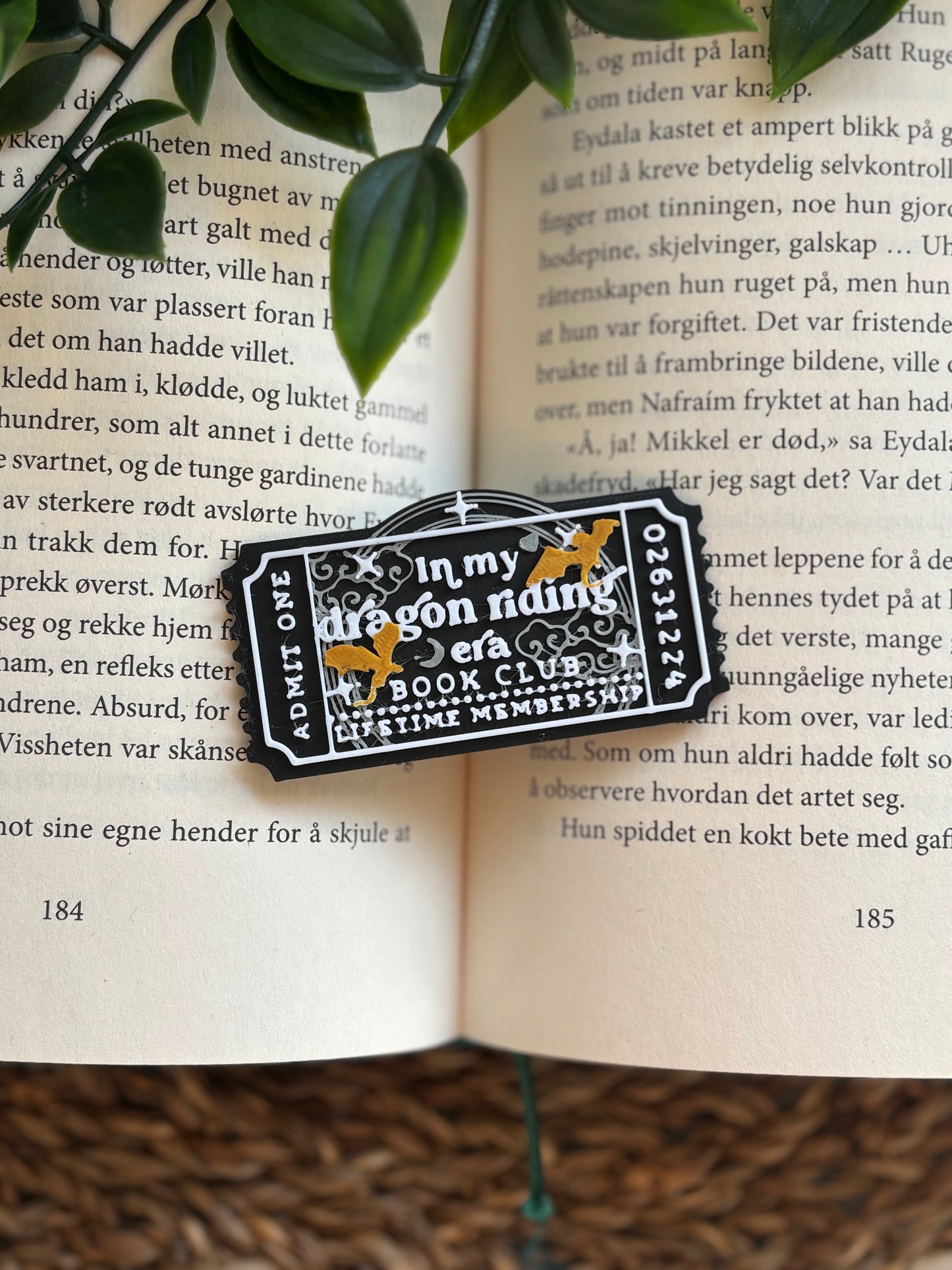 In My Dragon Riding Era Book Club Ticket Pin