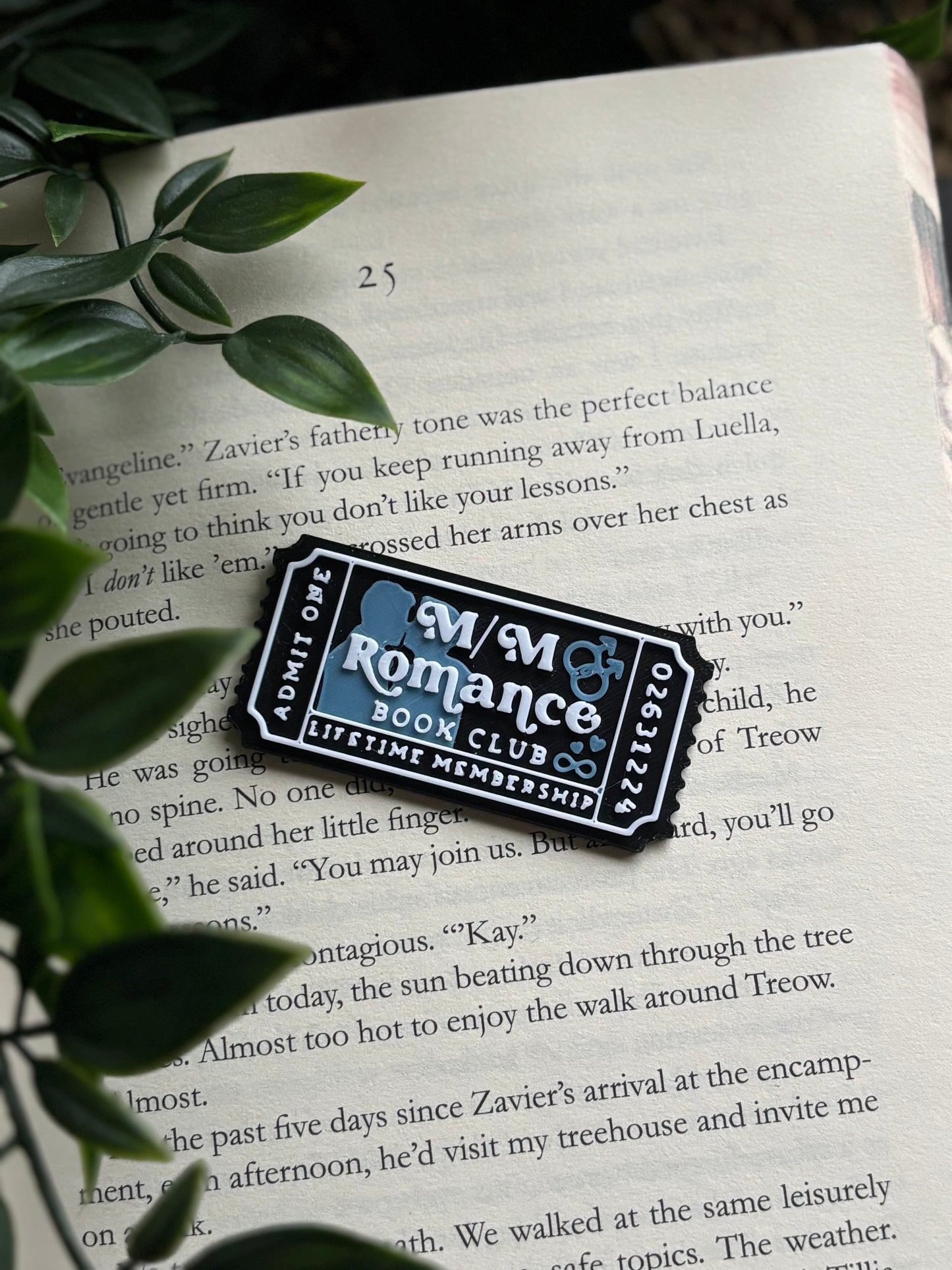 MM Romance Book Club Ticket Pin