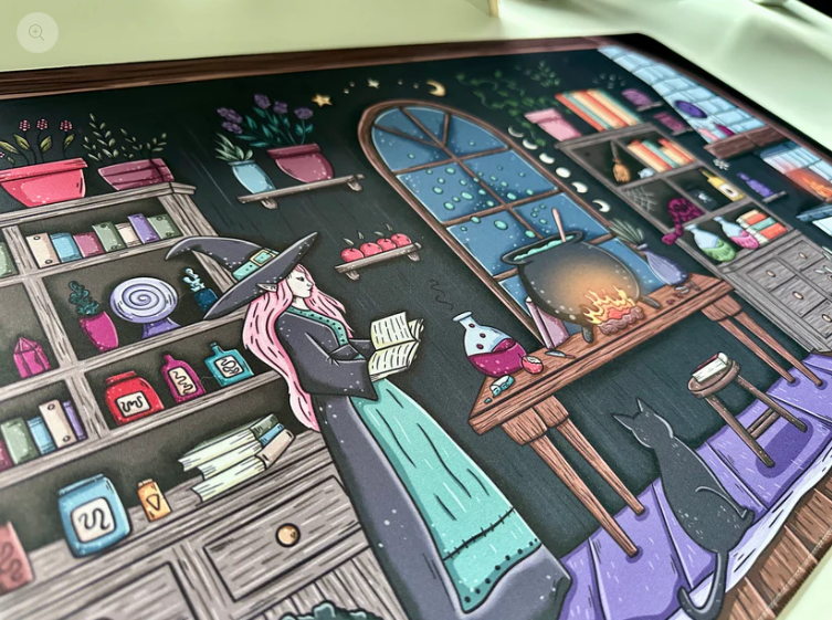 Inside the Witch's Cottage Desk Mat / Gaming Mousepad