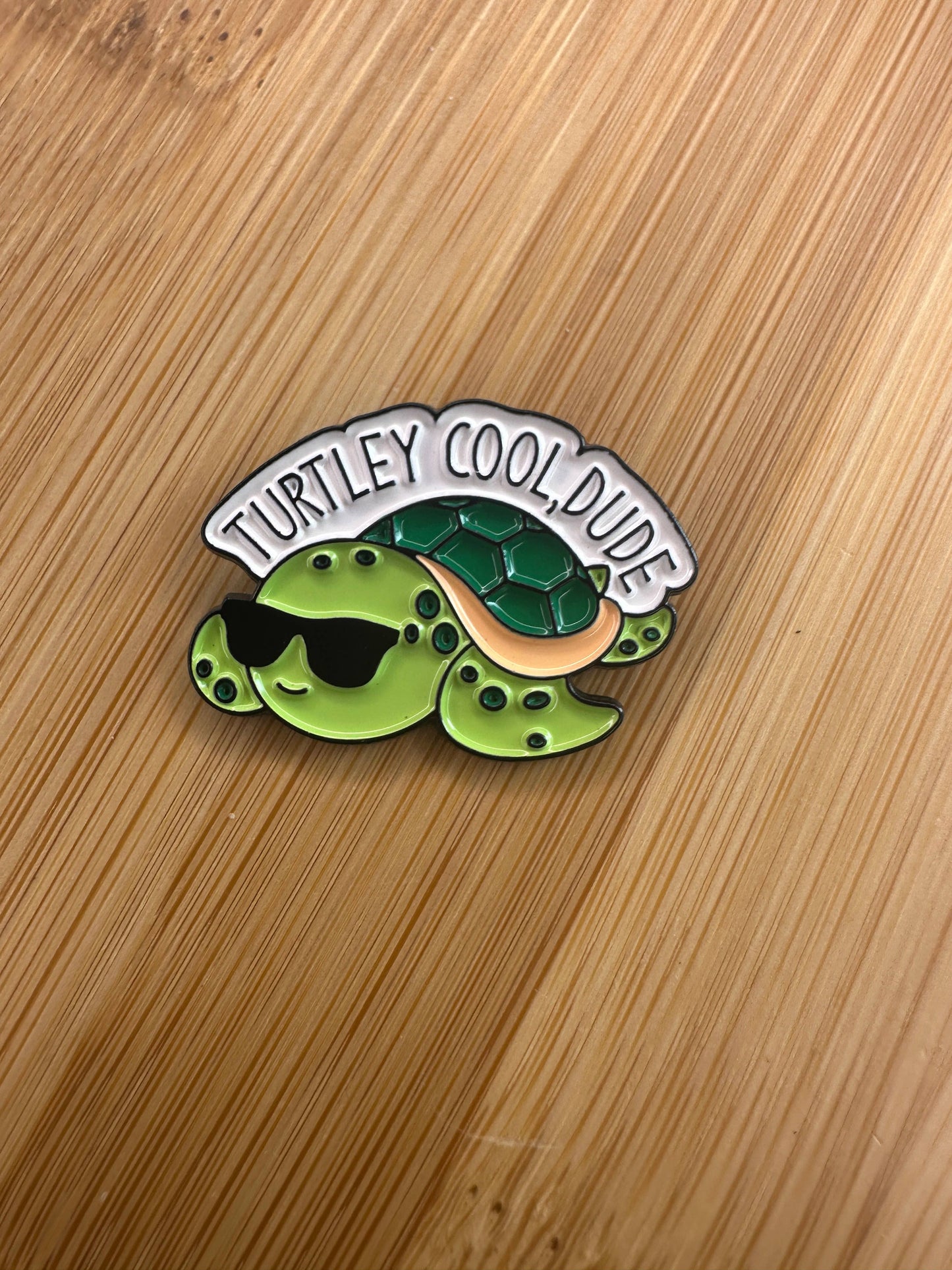 Turtley Cool, Dude - Turtle in Glasses - Punny Enamel Pin