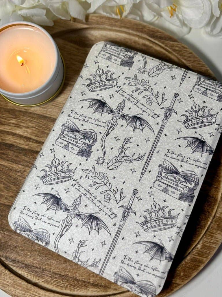 Romantasy Inspired Slim & Smart Kindle Case – Clear Back with Auto Sleep/Wake