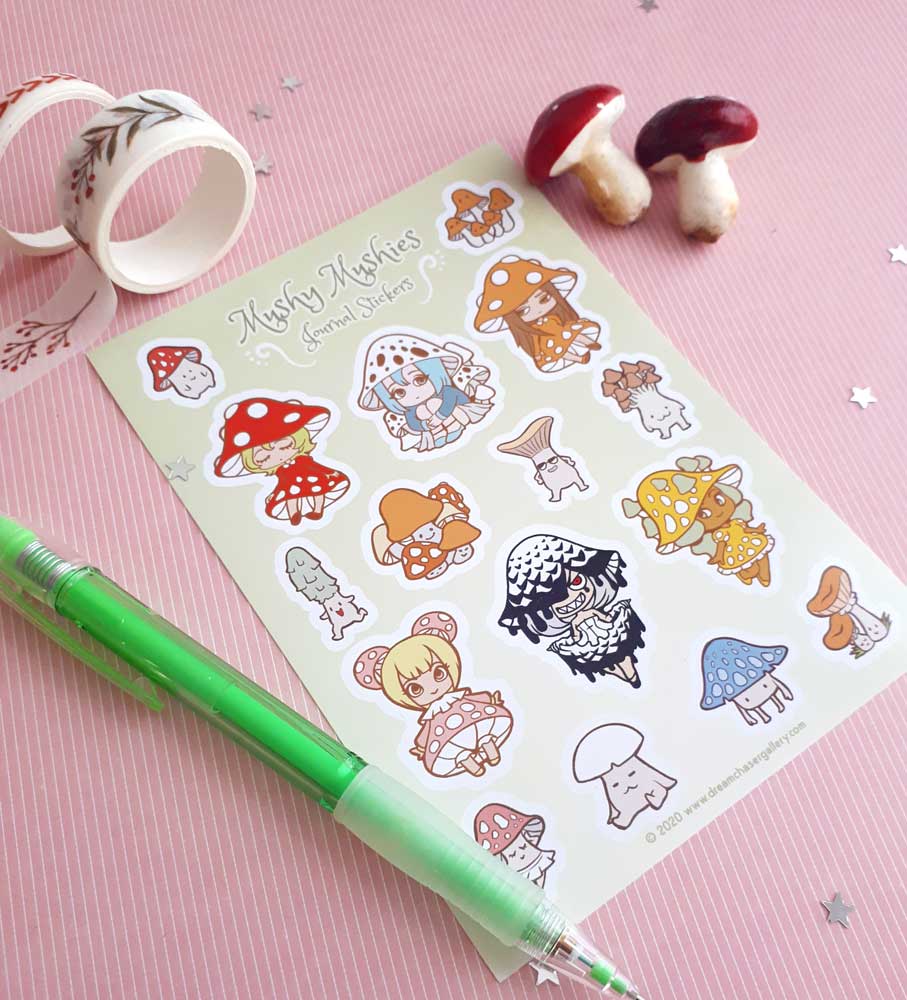 Cute mushy mushy girls Sticker sheet