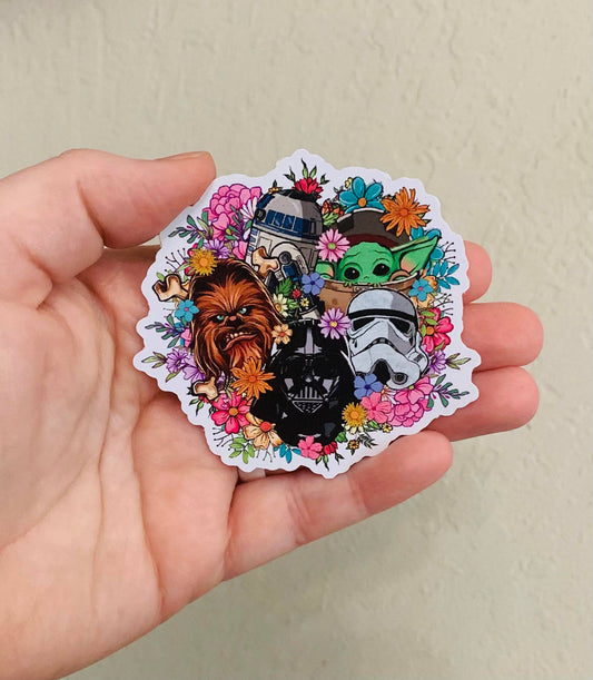 Star Wars with Flowers- Star Wars Sticker