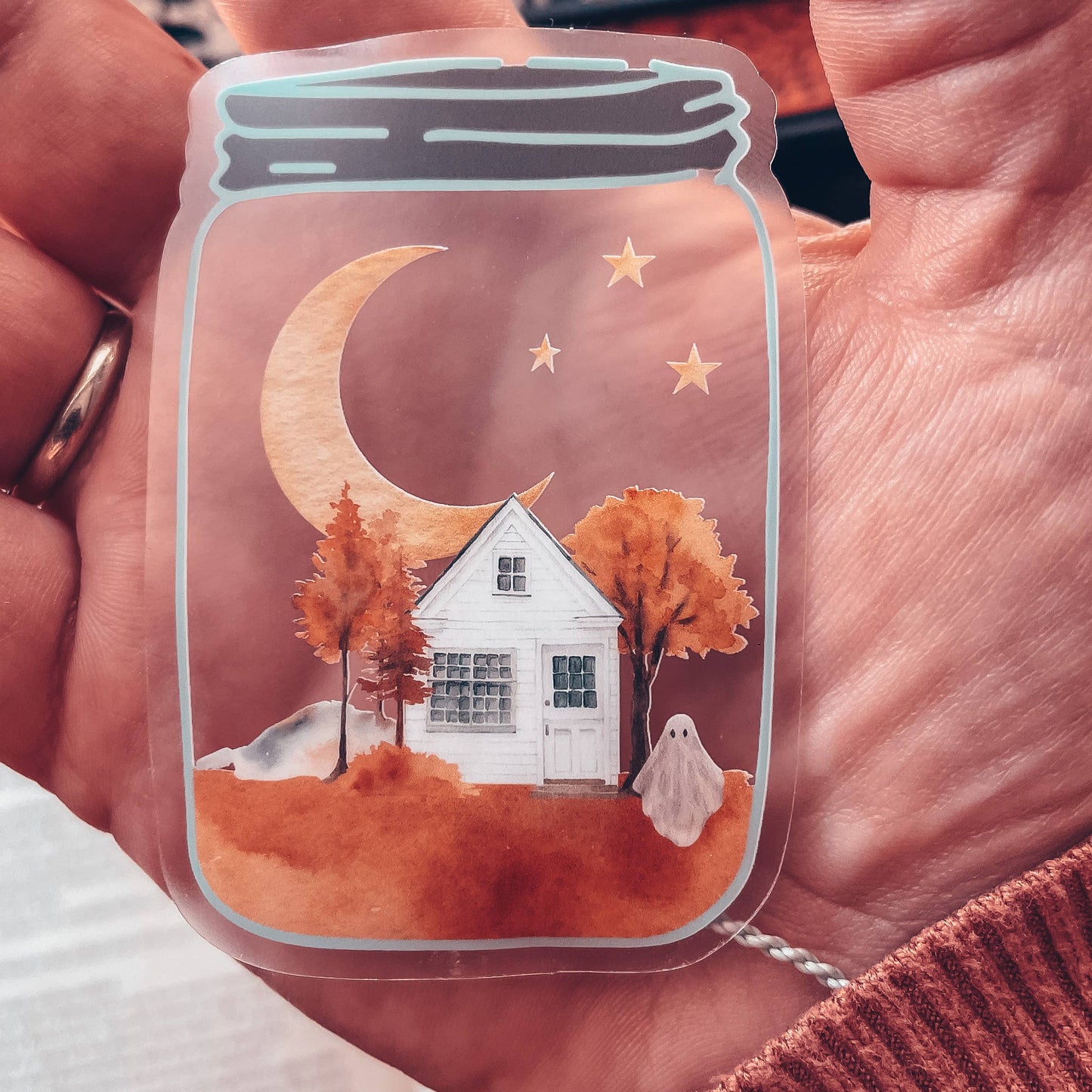Clear Spooky Vibes Sticker