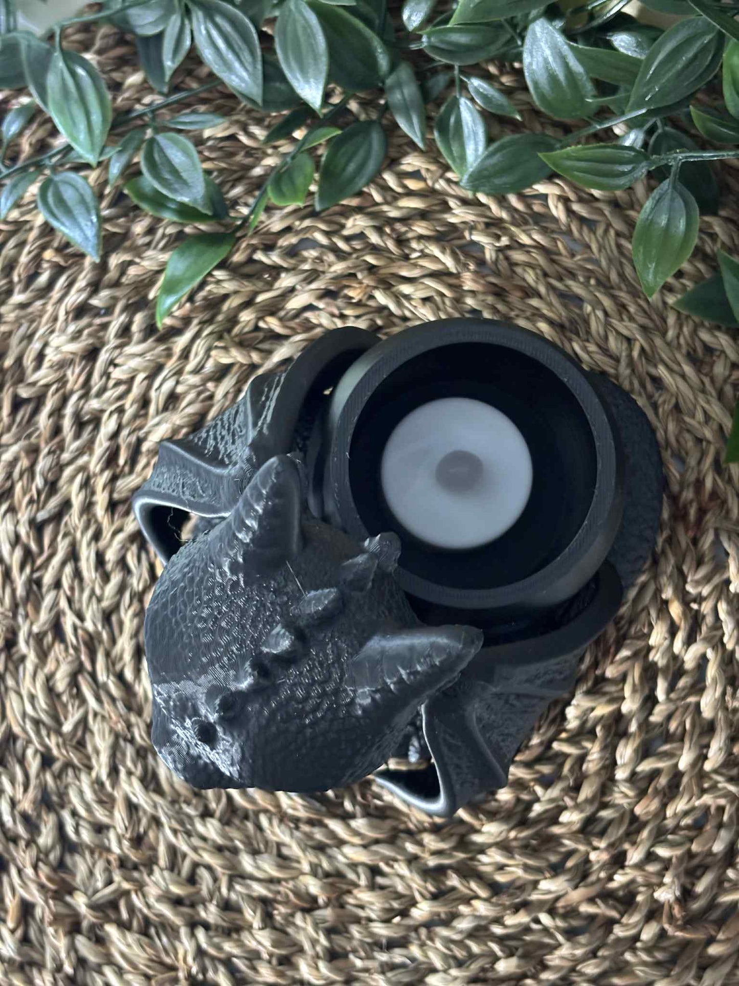 Sittende Drage LED Lysholder / Blomsterpotte