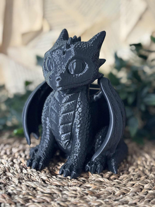 Sittende Drage LED Lysholder / Blomsterpotte