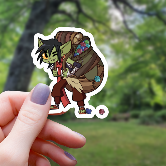 Dice Goblin Hoarding Dice Sticker