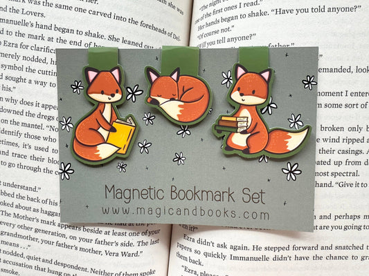 Reading Foxes 3 pk -  Magnetiske Bokmerker