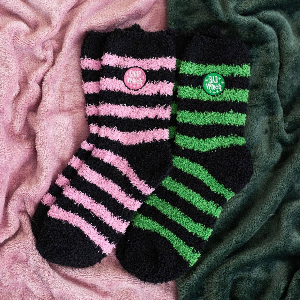 Set of 2 Good Witch, Bad Witch Fluffy Sokker