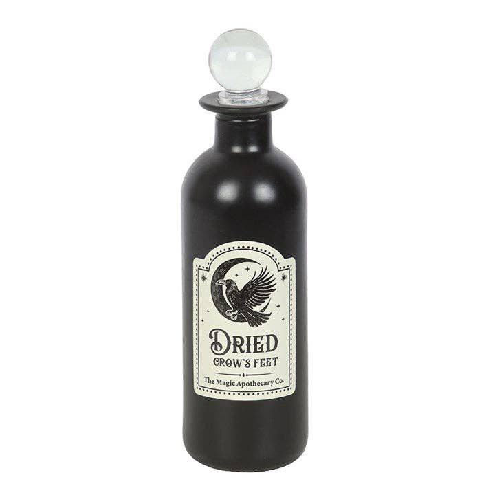 Dried Crow's Feet Glass Potion Bottle