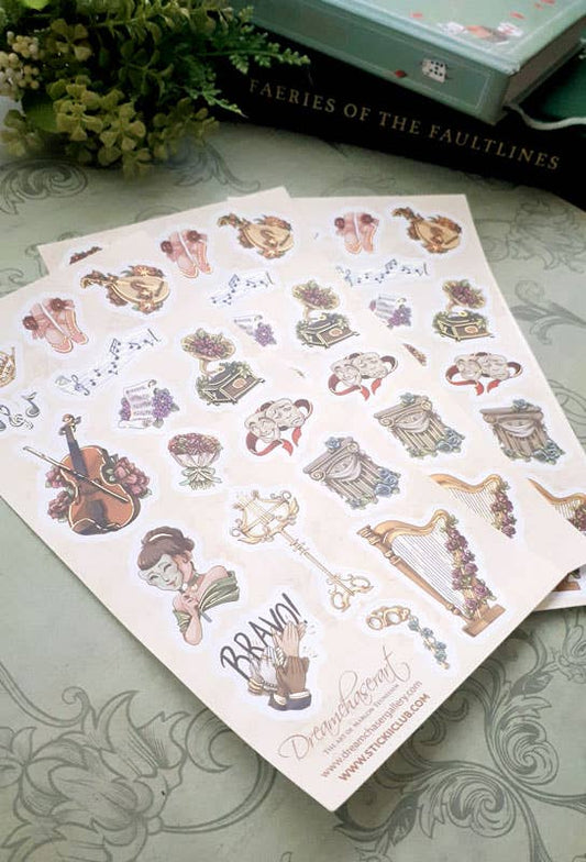 Classical theatre and music Planner Sticker sheet