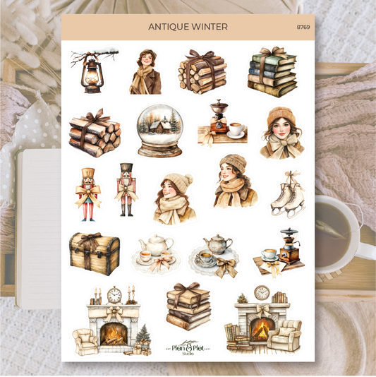 Antique winter Sticker Sheet