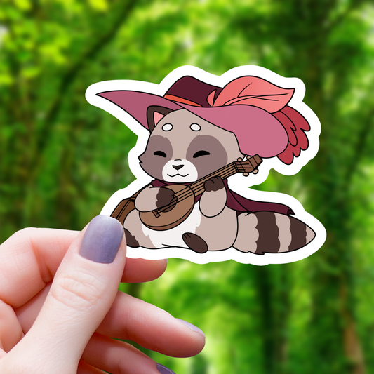 Bard Raccoon TTRPG Sticker