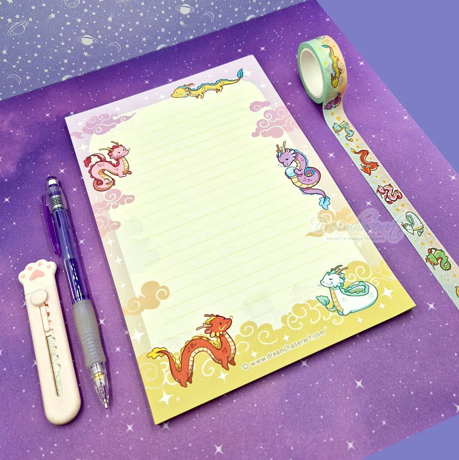 Dragon Buddies med trykk på begge sider - A5 notatblokk