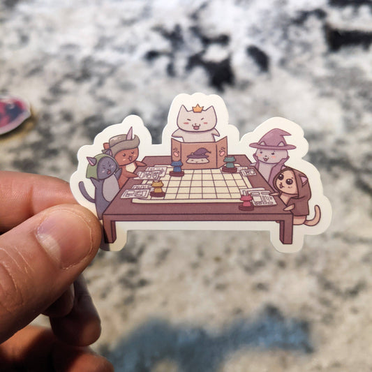 Cats Playing RPG Tabletop Gaming Sticker