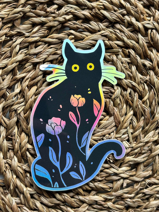 Holographic Cat Sticker - Ellen Wilberg