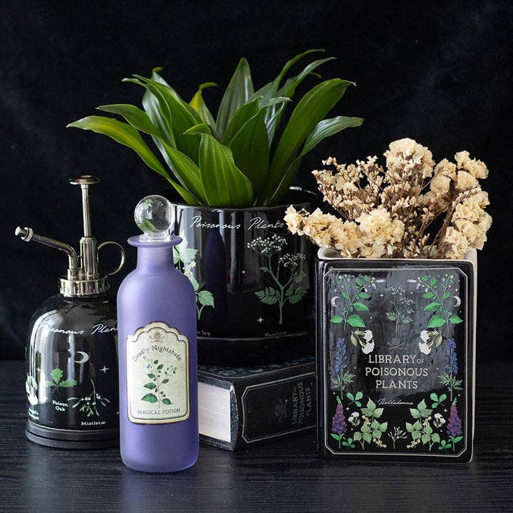 Poisonous Plants Gothic Botanical Book Shaped Vase