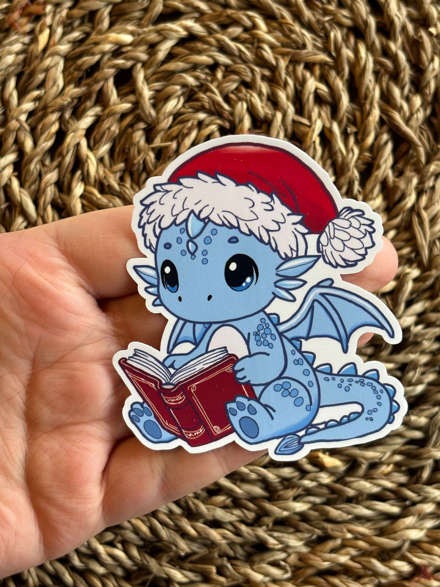 Reading Xmas Ice Dragon - Sticker