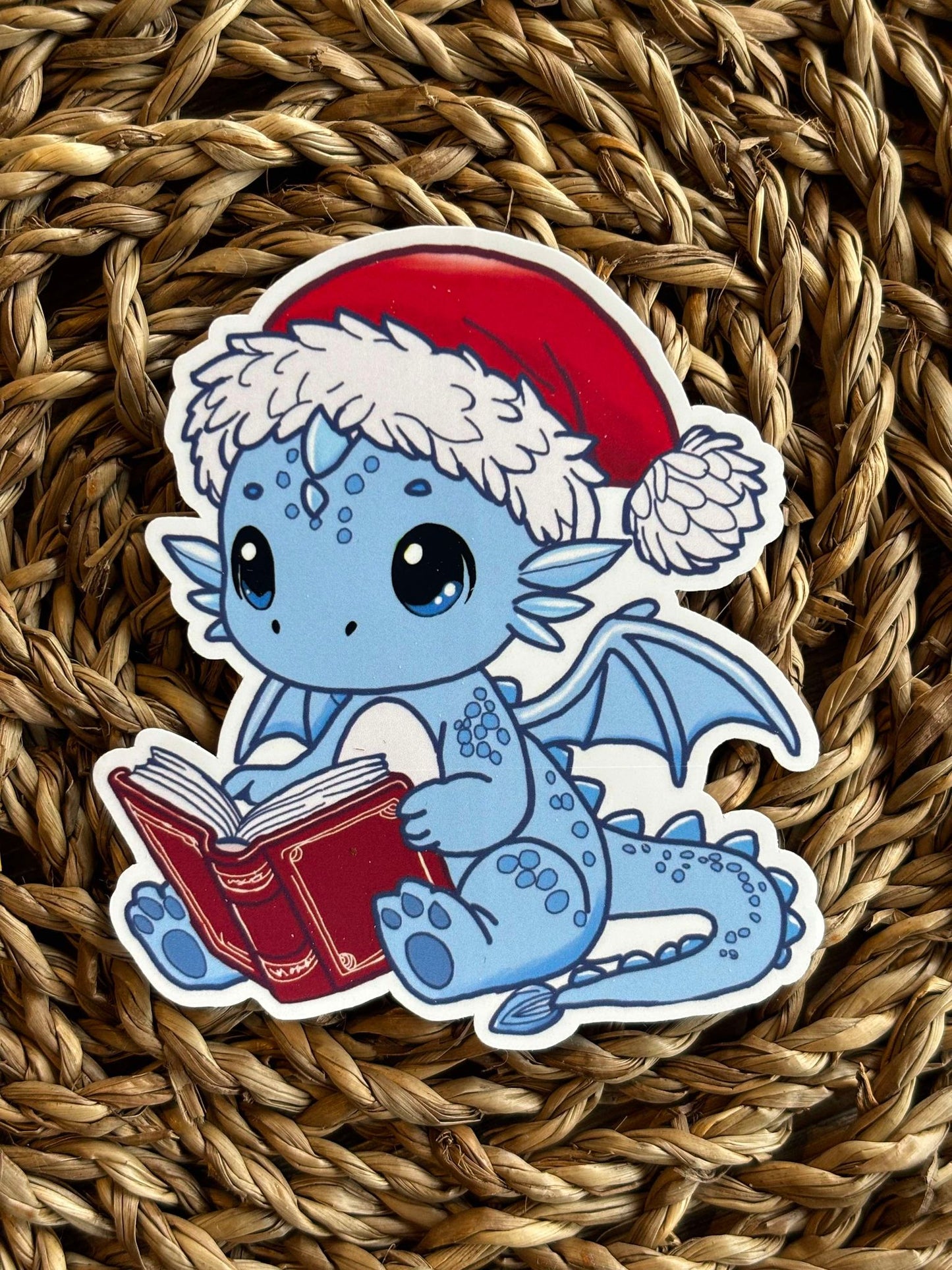 Reading Xmas Ice Dragon - Sticker