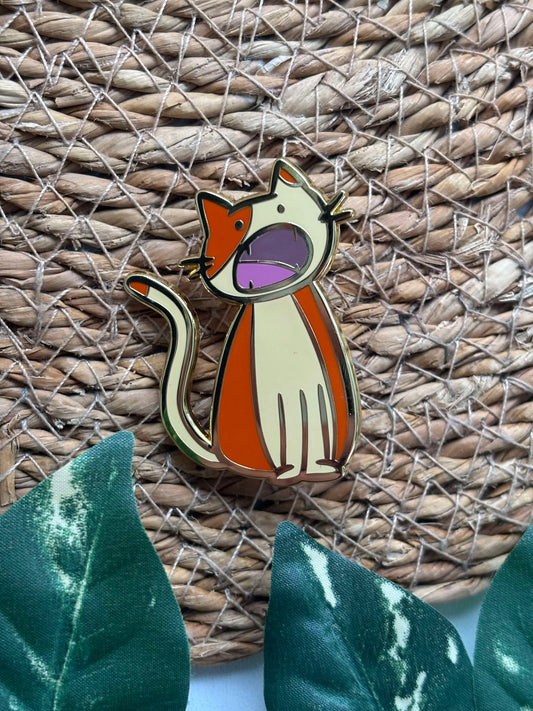 Screaming Cat Enamel Pin