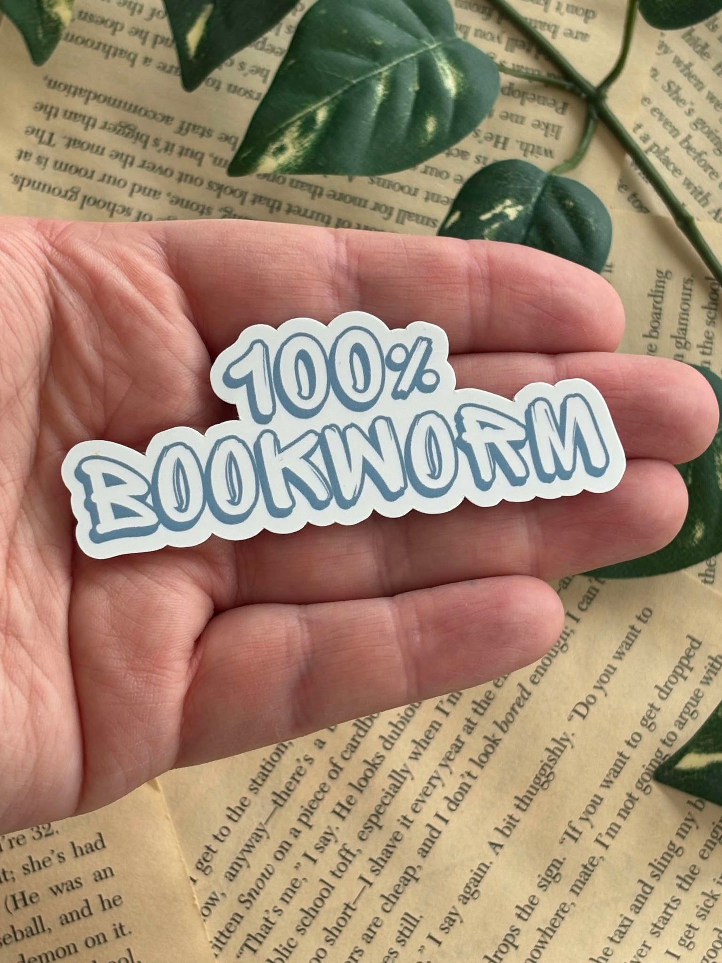100% Bookworm Sticker