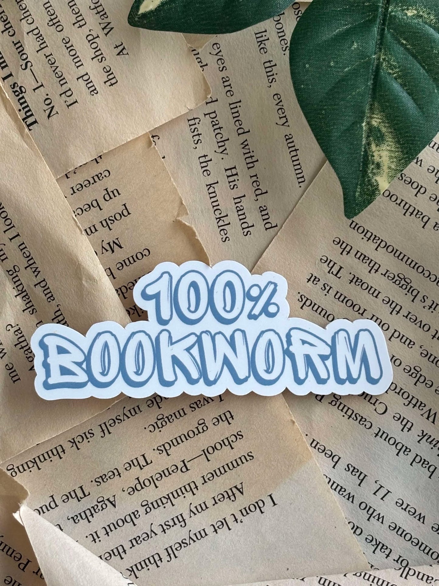 100% Bookworm Sticker