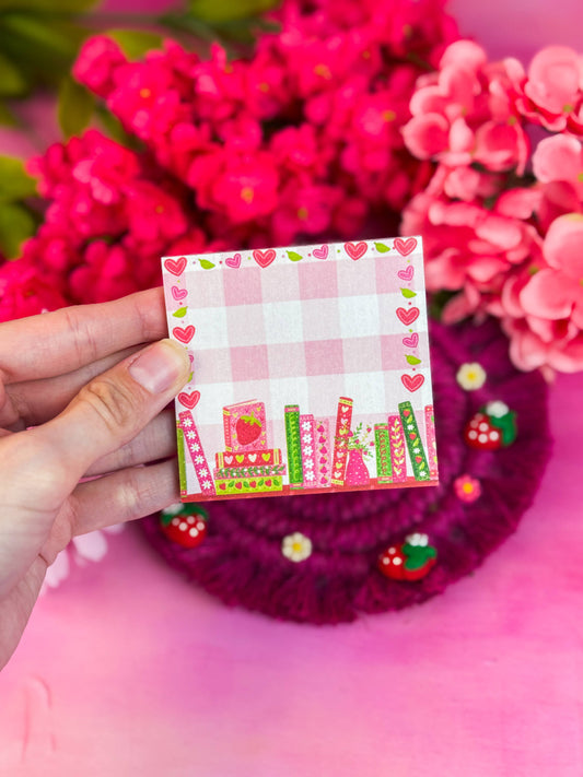 Strawberry Bookshelf Sticky Notes