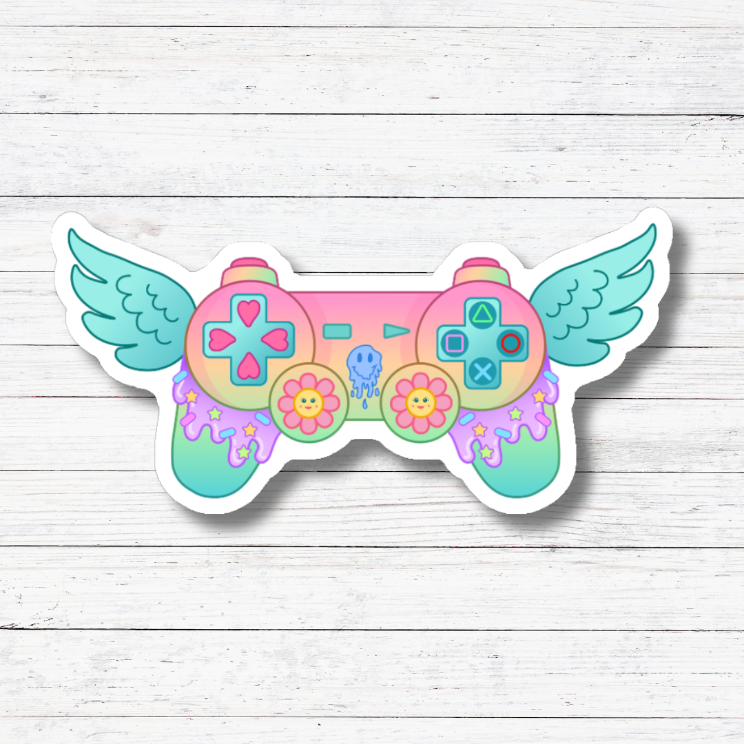 Controller with Wings- Gamer Sticker