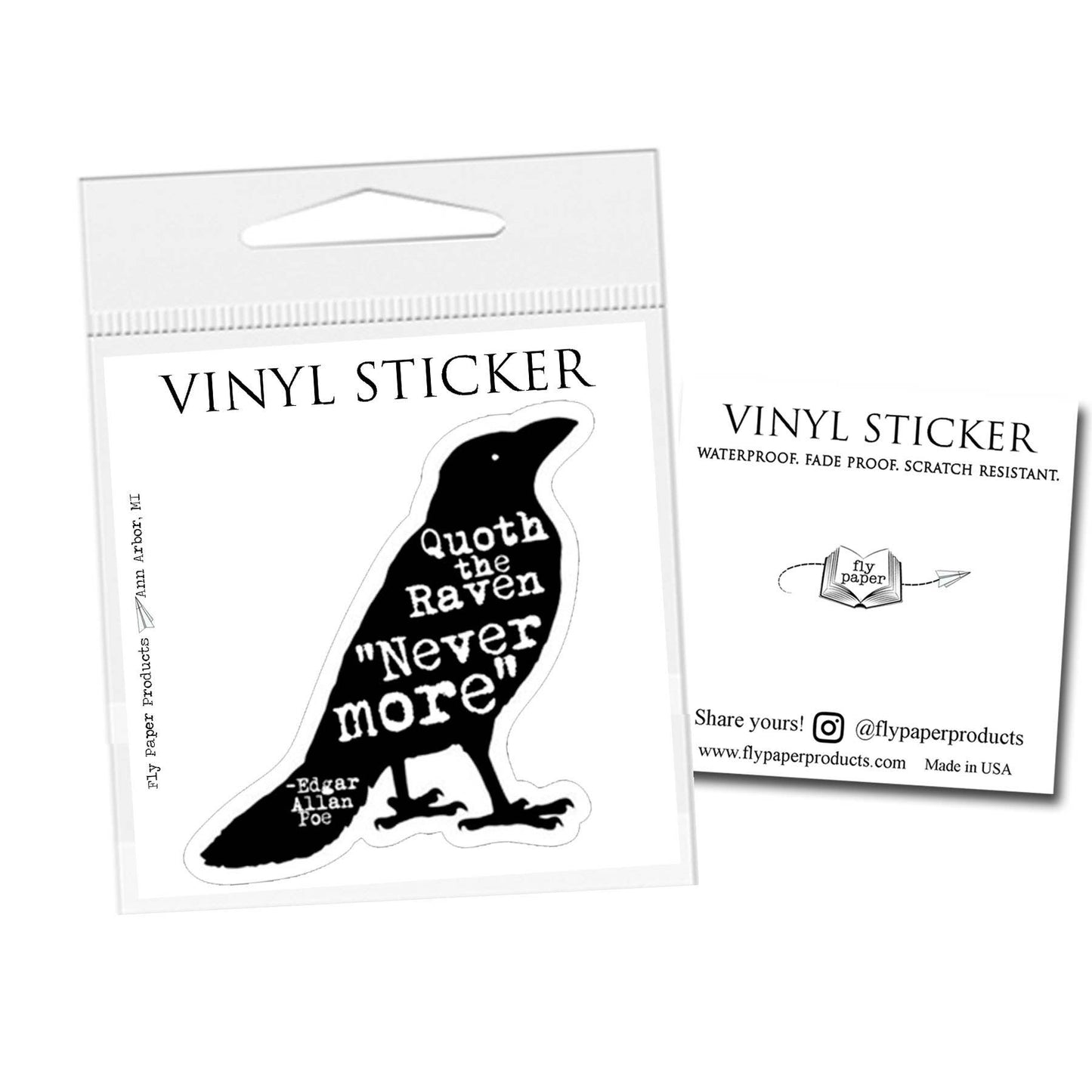 Quoth the Raven Nevermore Poe Vinyl Sticker