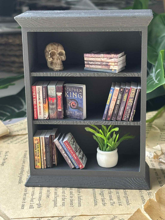 Custom Mini bokhylle eller boktralle + 20 valgfri minibøker