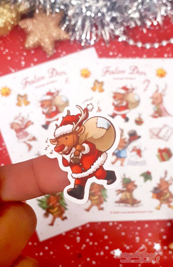 Festive Deer Sticker sheet