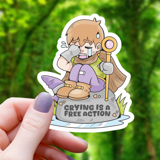 Crying is A Free Action Wizard Sticker