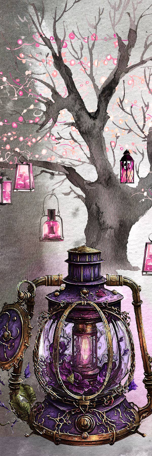 Happy Halloween Forest Lanterns Bokmerke